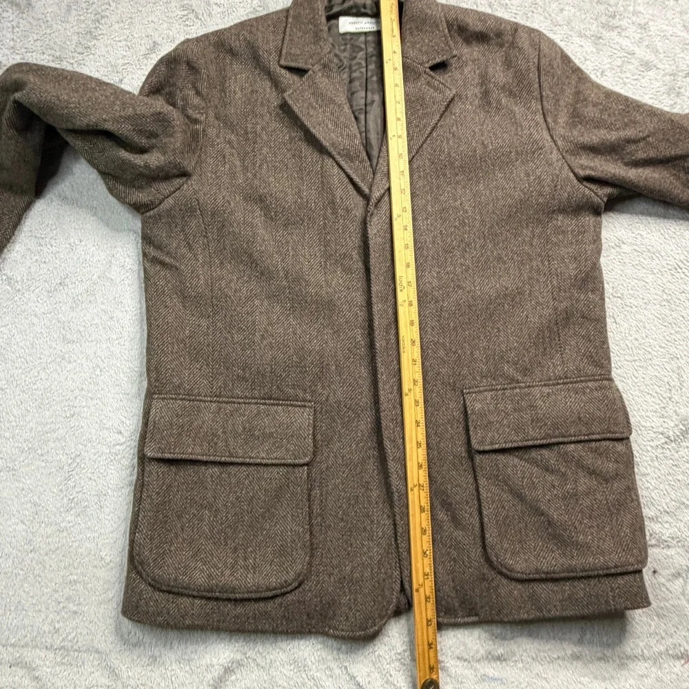 Joseph Abboud Outerwear Mens Large Brown Herringbone 100% Wool Blazer Jacket EUC